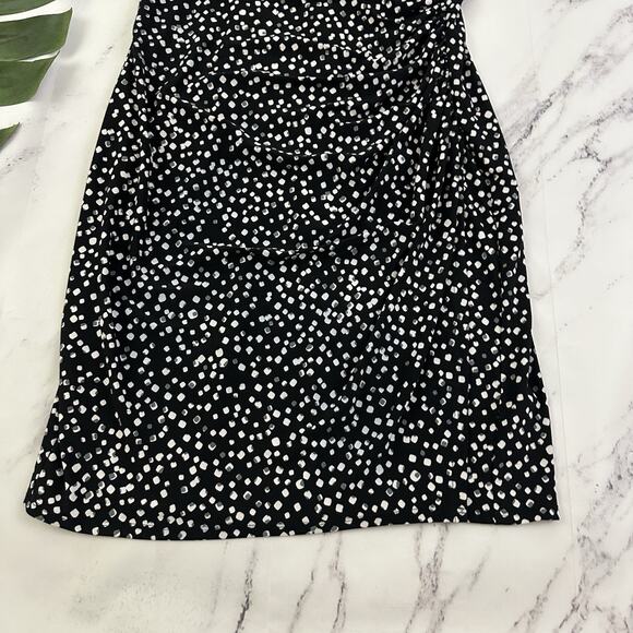 Lauren Ralph Lauren Womens Sheath Dress Size 12 P Black White Dots Stretch - Picture 4 of 10